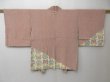 Photo1: 2301T06z610 Vintage Japanese Kimono Crepe Silk HAORI Butterfly Pink (1)