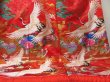 Photo6: 2304T03z3810  Japanese Kimono Silk UCHIKAKE Flying crane Red (6)