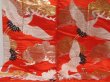 Photo5: 2304T05z4140  Japanese Kimono Silk UCHIKAKE Flying crane Tomato red (5)