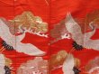 Photo7: 2304T05z4140  Japanese Kimono Silk UCHIKAKE Flying crane Tomato red (7)