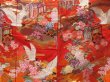 Photo7: 2304T06z4350  Japanese Kimono Silk UCHIKAKE Flying crane Red (7)