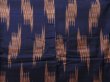 Photo5: 2311T07z690 Antique Japanese Kimono Silk MEISEN KOMON  Dark navy (5)