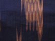 Photo6: 2311T07z690 Antique Japanese Kimono Silk MEISEN KOMON  Dark navy (6)