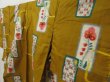 Photo2: 2323T04z770 Vintage Japanese Kimono Silk MEISEN KOMON Flower Yellow ochre (2)