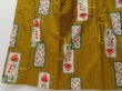 Photo4: 2323T04z770 Vintage Japanese Kimono Silk MEISEN KOMON Flower Yellow ochre (4)