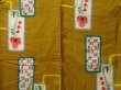 Photo5: 2323T04z770 Vintage Japanese Kimono Silk MEISEN KOMON Flower Yellow ochre (5)