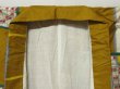 Photo7: 2323T04z770 Vintage Japanese Kimono Silk MEISEN KOMON Flower Yellow ochre (7)