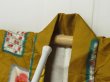 Photo8: 2323T04z770 Vintage Japanese Kimono Silk MEISEN KOMON Flower Yellow ochre (8)