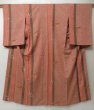 Photo1: 2323T06z810 Vintage Japanese Kimono Silk KOMON Bamboo Red (1)