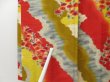 Photo8: 2323T08z500 Vintage Japanese Kimono Silk MEISEN HAORI Flower Red (8)