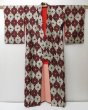 Photo8: 2328T05z680 Vintage Japanese Kimono Silk MEISEN KOMON  Light gray (8)