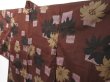 Photo2: 2330T04z360 Vintage Japanese Kimono Silk MEISEN HAORI Flower Purple-Brown (2)