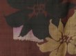 Photo4: 2330T04z360 Vintage Japanese Kimono Silk MEISEN HAORI Flower Purple-Brown (4)