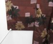 Photo6: 2330T04z360 Vintage Japanese Kimono Silk MEISEN HAORI Flower Purple-Brown (6)