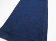 Photo2: 4H01z70  Japanese Kimono Crepe Silk  FABRIC Flowers Indigo 41.7x13.8 (2)