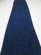 Photo6: 4H05z110  Japanese Kimono Crepe Silk  FABRIC Flowers Indigo 66.1x13.8 (6)