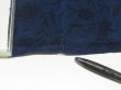 Photo7: 4H05z110  Japanese Kimono Crepe Silk  FABRIC Flowers Indigo 66.1x13.8 (7)