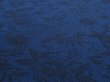 Photo5: 4H06z110  Japanese Kimono Crepe Silk  FABRIC Flowers Indigo 66.1x13.8 (5)