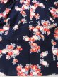 Photo7: 2401T06z480  Japanese Kimono Cotton YUKATA Flower Dark navy (7)