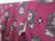 Photo2: 2415T07z610 Antique Japanese Kimono Silk MEISEN KOMON Flower Dull purple (2)