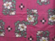 Photo5: 2415T07z610 Antique Japanese Kimono Silk MEISEN KOMON Flower Dull purple (5)