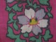 Photo6: 2415T07z610 Antique Japanese Kimono Silk MEISEN KOMON Flower Dull purple (6)