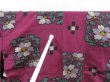 Photo7: 2415T07z610 Antique Japanese Kimono Silk MEISEN KOMON Flower Dull purple (7)