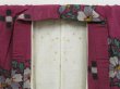 Photo8: 2415T07z610 Antique Japanese Kimono Silk MEISEN KOMON Flower Dull purple (8)