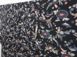 Photo2: 2422T09z630 Vintage Japanese Kimono Silk KOMON Flowers Black (2)