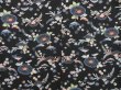 Photo5: 2422T09z630 Vintage Japanese Kimono Silk KOMON Flowers Black (5)