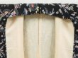 Photo7: 2422T09z630 Vintage Japanese Kimono Silk KOMON Flowers Black (7)