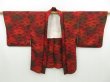 Photo5: 2423T06z540 Vintage Japanese Kimono Silk HAORI  Red (5)