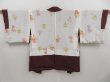 Photo6: 2723T10z520  Japanese Kimono Silk SHIBORI HAORI Ripple Red-Brown (6)