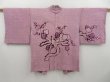 Photo1: 2723T04z490 Vintage Japanese Kimono Silk SHIBORI HAORI Plum tree Purple (1)