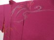 Photo2: 2724T02z570 Vintage Japanese Kimono Silk HAORI Flower Wine red (2)