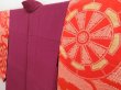 Photo7: 2724T02z570 Vintage Japanese Kimono Silk HAORI Flower Wine red (7)