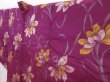 Photo2: 2727T09z600 Vintage Japanese Kimono Silk MEISEN HAORI Flower Dull purple (2)