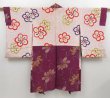 Photo6: 2727T09z600 Vintage Japanese Kimono Silk MEISEN HAORI Flower Dull purple (6)