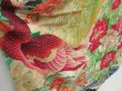 Photo3: 2803T05z1250 Antique Japanese Kimono Silk FURISODE Peacock Black (3)