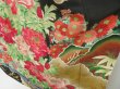 Photo4: 2803T05z1250 Antique Japanese Kimono Silk FURISODE Peacock Black (4)