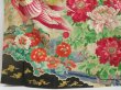 Photo5: 2803T05z1250 Antique Japanese Kimono Silk FURISODE Peacock Black (5)