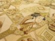 Photo5: 2M05z100  Japanese Kimono Crepe Silk  FABRIC Battle dore Light brown 63.8x14.2 (5)