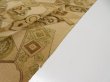 Photo7: 2M05z100  Japanese Kimono Crepe Silk  FABRIC Battle dore Light brown 63.8x14.2 (7)