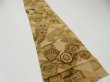 Photo2: 2M09z70  Japanese Kimono Crepe Silk  FABRIC Battle dore Light brown 79.5x6.7 (2)