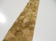 Photo3: 2M09z70  Japanese Kimono Crepe Silk  FABRIC Battle dore Light brown 79.5x6.7 (3)