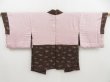 Photo7: 2820T02z490 Vintage Japanese Kimono Silk HAORI Flowers Dark brown (7)