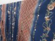 Photo2: 2820T05z1060  Unused Japanese Kimono Silk KOMON Chrysanthemum Navy (2)