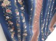 Photo3: 2820T05z1060  Unused Japanese Kimono Silk KOMON Chrysanthemum Navy (3)