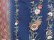 Photo8: 2820T05z1060  Unused Japanese Kimono Silk KOMON Chrysanthemum Navy (8)