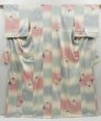 Photo1: 2826T02z930 Vintage Japanese Kimono Silk KOMON Butterfly Off-white (1)